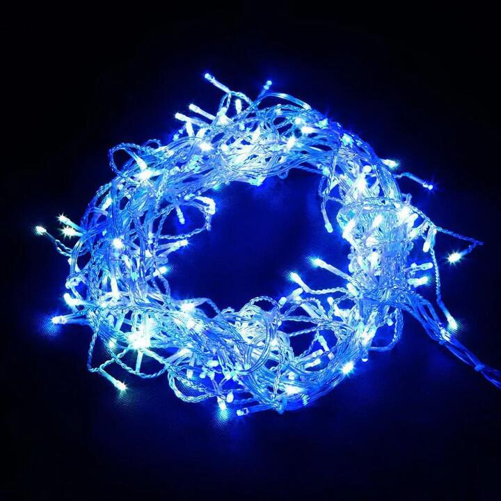 800 LED Christmas Icicle Lights White and Blue