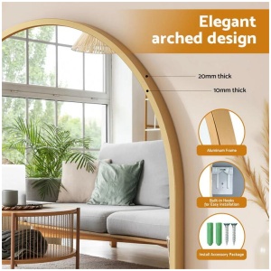 86x50cm Arched Wall Mirror Vanity Makeup Home Decor