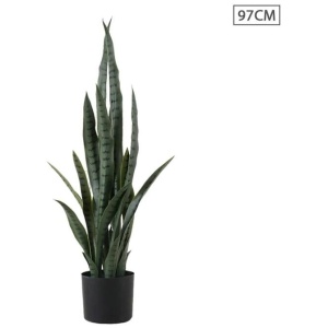 97cm Artificial Indoor Snake Sansevieria Plant Fake Decoration Tree Flower Pot