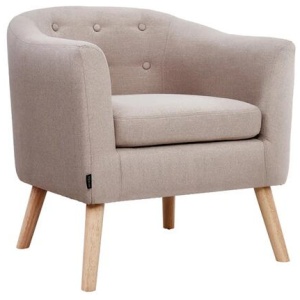 ADORA Armchair Tub Chair Single Accent Armchairs Sofa Lounge Fabric Beige