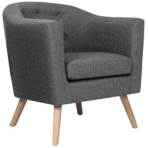 ADORA Armchair Tub Chair Single Accent Armchairs Sofa Lounge Fabric Grey