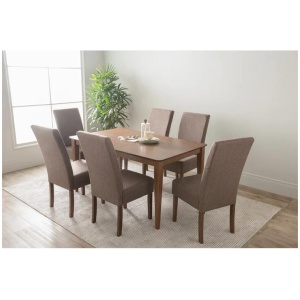 ALLEGRO Dining Table + 6x MESI Dining Chair - 7 Piece Dining Set - Cocoa