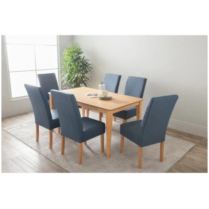 ALLEGRO Dining Table + 6x MESI Dining Chair - 7 Piece Dining Set - Natural