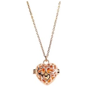 AMRITA COURT Aroma Necklace Rose Gold Love Heart + Purify Essential Oil 10ml Pk