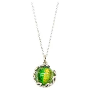 AMRITA COURT Aroma Necklace White Gold Planet Aurum Verdant (Golden Green) + Purify Essential Oil 10