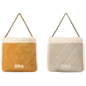 AUSTRALIAN SHEPHERD® Women Suede Shearling Over Shoulder Tote Bag Diana - Sand / One Size