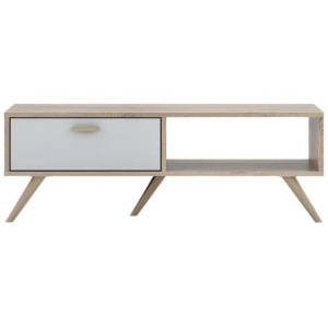 Abby Scandinavian Coffee Table - Oak & White