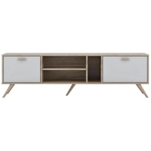 Abby TV Stand Cabinet Entertainment Unit 1.6m - Oak & White