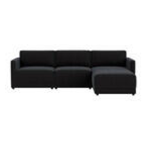 Abode 3 Seater Modular Sofa With Ottoman Black