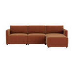 Abode 3 Seater Modular Sofa With Ottoman Blue