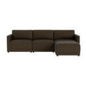 Abode 3 Seater Modular Sofa With Ottoman Brown