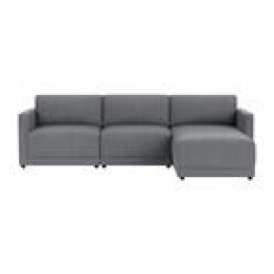 Abode 3 Seater Modular Sofa With Ottoman Grey