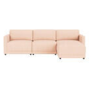 Abode 3 Seater Modular Sofa With Ottoman Pink
