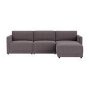 Abode 3 Seater Modular Sofa With Ottoman Purple