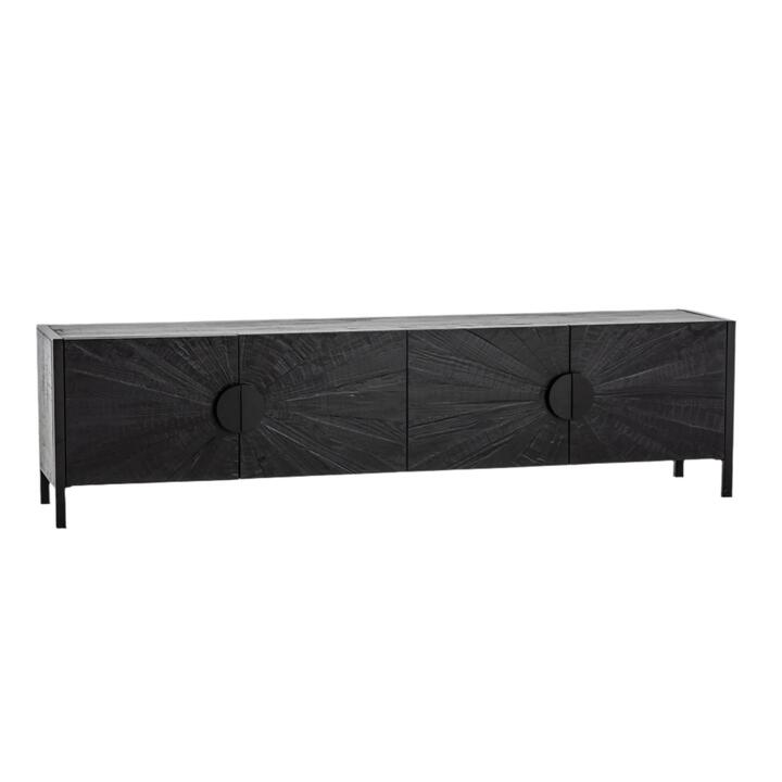 Adaline 2.1m Wooden TV Entertainment Unit - Black by Interior Secrets - AfterPay Available