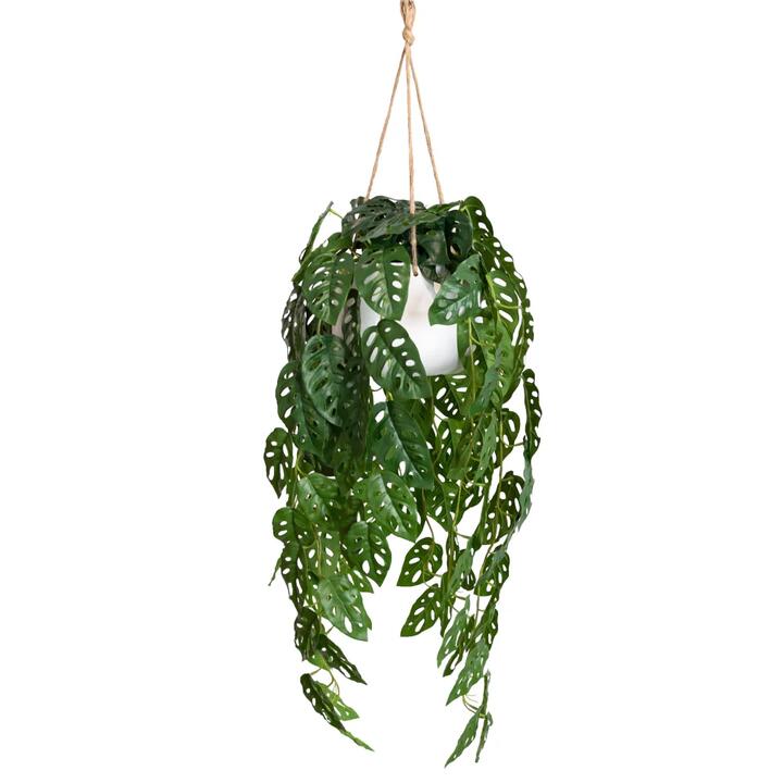 Adason'S Monstera 113cm Artificial Plant Flower Arrangement Decorative In Hanging Planter