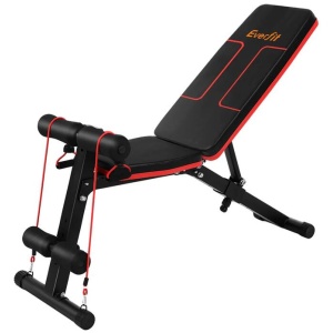 Adjustable FID Weight Bench Fitness Flat Incline Gym Home Steel Frame