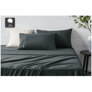 Aesop Stone Wash 100% Cotton Sheet Set - Charcoal, King