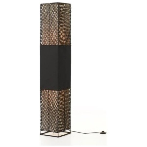 Agatha Metal Base Paper Rope Fabric Share Floor Light Lamp Black