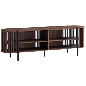 Ailani Wooden TV Stand Entertainment Unit 2-Tier Shelves 180cm Slat Walnut