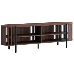 Ailani Wooden TV Stand Entertainment Unit 2-Tier Shelves 180cm Slat Walnut