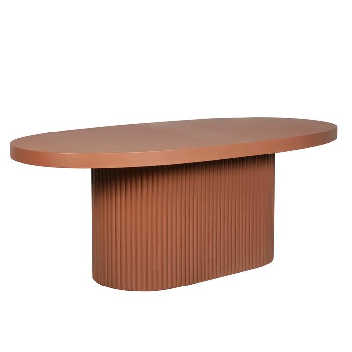 Alaric 2m Concrete Oval Dining Table - Terracotta by Interior Secrets - AfterPay Available