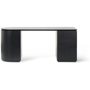 Albina 1.77m Right Drawer Office Desk - Black Oak by Interior Secrets - AfterPay Available