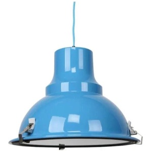 Aldous Industrial Classic Cord Drop Dome Pendant Light Lamp - Light Blue