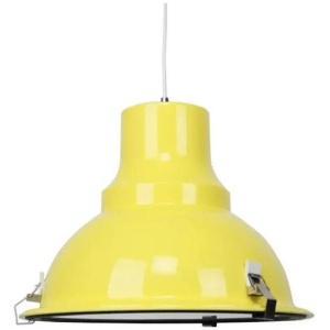 Aldous Industrial Classic Cord Drop Dome Pendant Light Lamp - Luminous Yellow