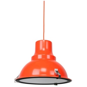 Aldous Industrial Classic Cord Drop Dome Pendant Light Lamp - Orange