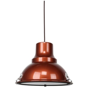 Aldous Industrial Classic Cord Drop Dome Pendant Light Lamp - Pearl Copper