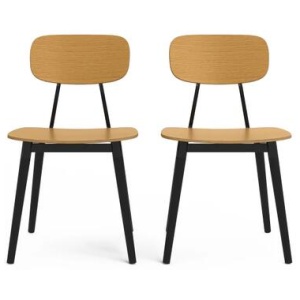 Aldridge Set of 2 Dining Chairs Natural Oak Wood