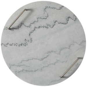 Alex Liddy Slate & Co Round Marble Serving Board with Handles 40cm