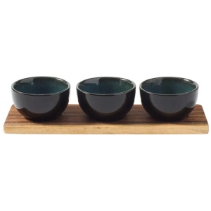 Alex Liddy Slate & Co Serving Board with Set of 3 Bowls