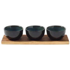Alex Liddy Slate & Co Serving Board with Set of 3 Bowls