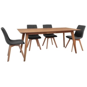 Alexandria Dining Set 180cm Dining Table & 6 Willow Fabric Dining Chair Grey