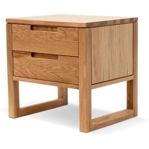Alfred 2 Drawer Wooden Bedside Table - Natural Oak by Interior Secrets - AfterPay Available