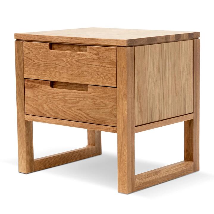 Alfred 2 Drawer Wooden Bedside Table - Natural Oak by Interior Secrets - AfterPay Available