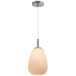 Alfredo Glass Modern Elegant Pendant Lamp Ceiling Light - Chrome