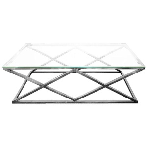 Alsea Coffee Table Silver Base - Clear Glass