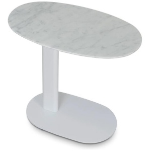 Alwin 60cm Marble Side Table - White Base by Interior Secrets - AfterPay Available
