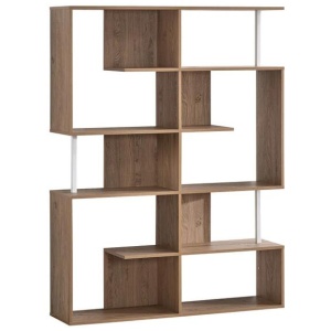 Amber Wooden 5-Tier Display Shelf Bookcase Storage Cabinet - Oak
