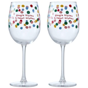 Ambrosia Santas Workshop Set of 2 Wine Glasses