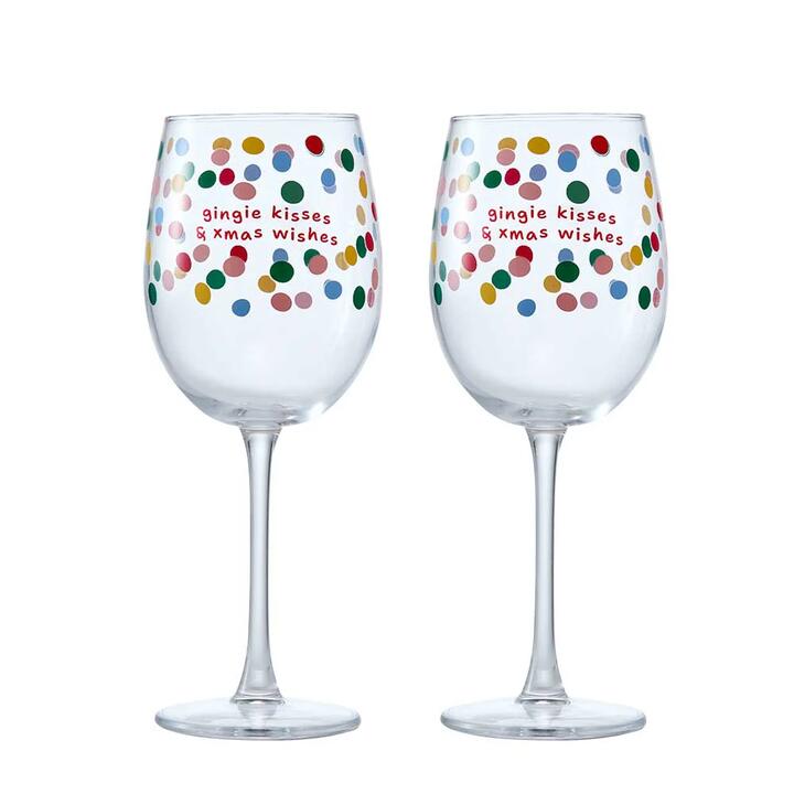 Ambrosia Santas Workshop Set of 2 Wine Glasses