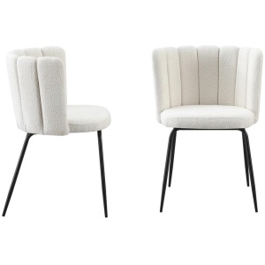 Amelia Boucle Beige Dining Chairs - Set of 2