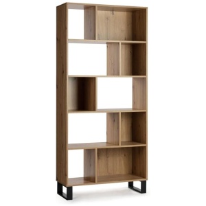 Amina 5-Tier Bookcase Display Shelf Storage Unit - Oak/Black