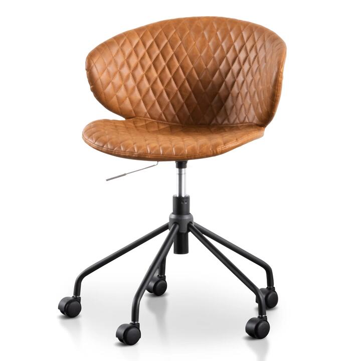 Amos Office Chair - Vintage Tan with Black Base by Interior Secrets - AfterPay Available