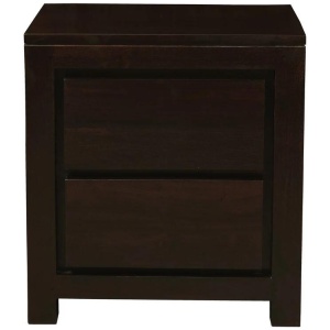 Amsterdam 2 Drawer Bedside Table (Chocolate)