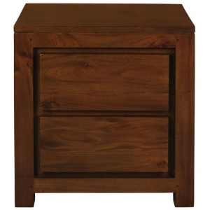 Amsterdam 2 Drawer Bedside Table (Mahogany)