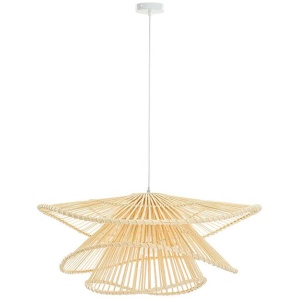 Annette Classic Country Style Rattan Hanging Pendant Light Lamp Natural